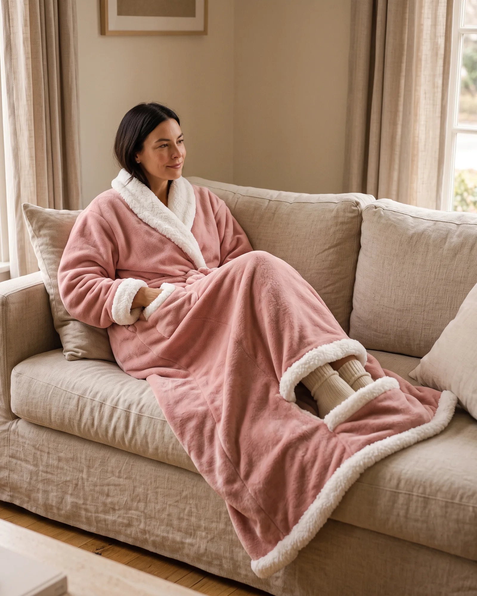 Sherpa-lined hand pockets and a heated foot pocket